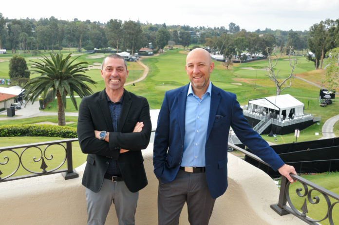 David Siegel, President and CEO of the LA Sports Council (left) and Dave Klewan, GM, The Genesis Invitational, at the Riviera Country Club.