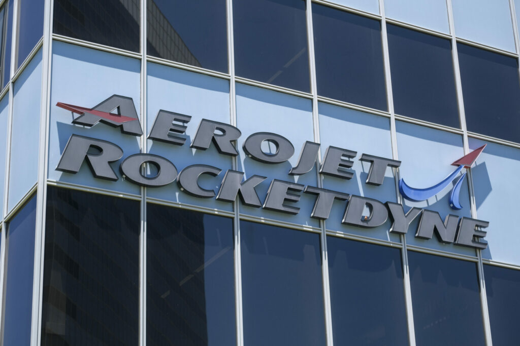 Aerojet Rocketdyne Signage on building at 222 N Pacific Coast Hwy, El Segundo, California (Photo by Ringo Chiu)