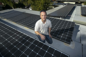 Hans Rosenberger, president and founder, Altadena Energy and Solar Inc., a solar rooftop panel installer. (Photo by Ringo Chiu)
