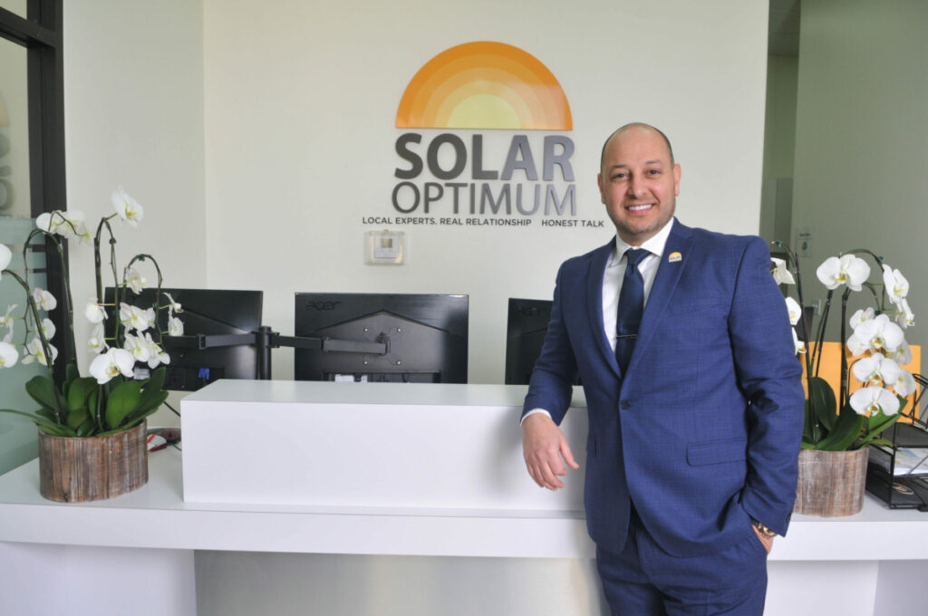 Arno Aghamalian, Founder and CEO of Solar Optimum, in his office.